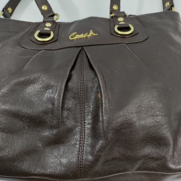 Coach Vintage Ashley Bucket Bag Genuine Leather Convertible Crossbody Brown - Picture 3 of 14